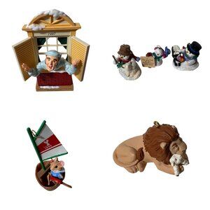 Hallmark Keepsake Christmas Ornament Collection Snowmen Bears & Santa Lot of 10